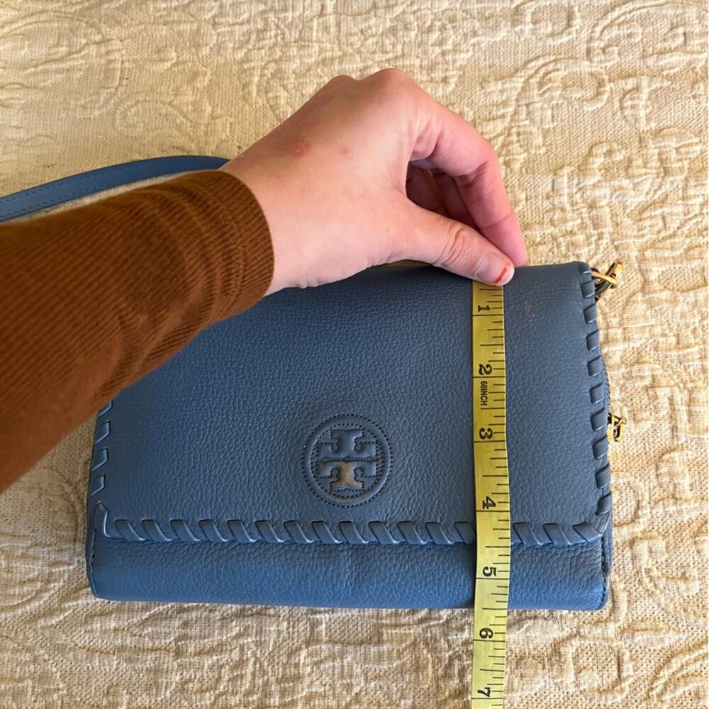 Tory Burch Marion Leather Crossbody Bag Blue Classic Quiet luxury - Picture 10 of 13